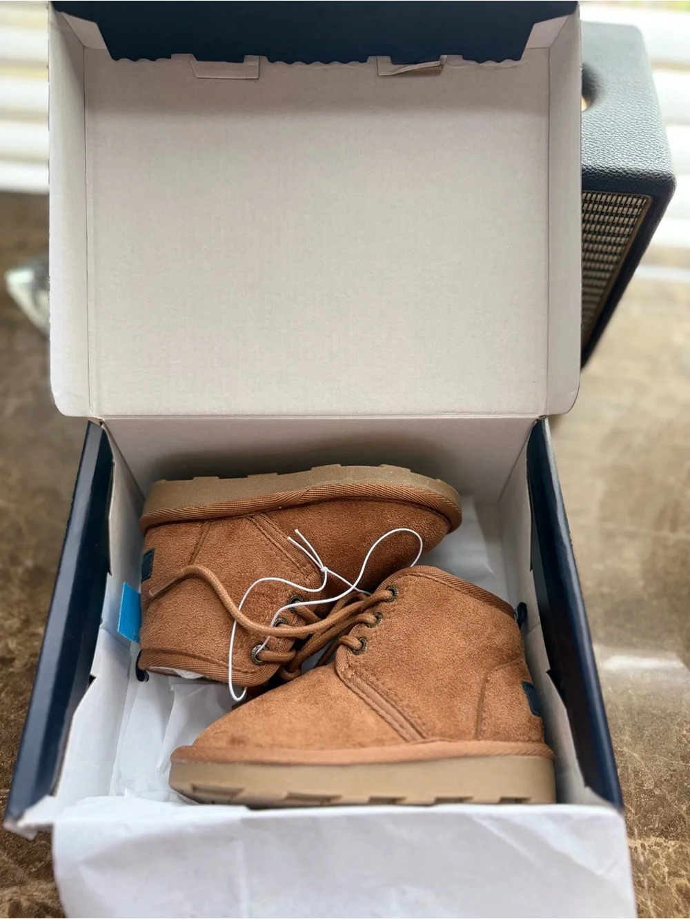Nautica Kids' Chestnut Brown Suede Lace-Up Boots